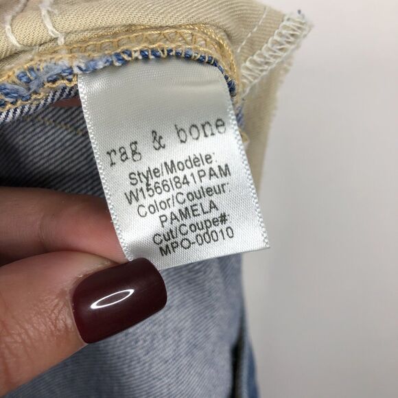 Rag & Bone Womens Size 26 High Rise Distressed Ankle Skinny Blue Jeans In Pamela - Picture 9 of 10